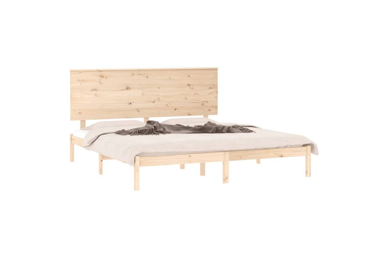 beBasic sengeramme 200x200 cm massivt fyrretræ - Brun - Møbler - Senge - Sengeramme & sengestel