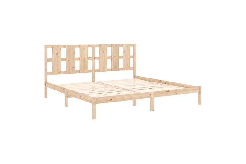 beBasic sengeramme 200x200 cm massivt fyrretræ - Brun - Sengeramme & sengestel