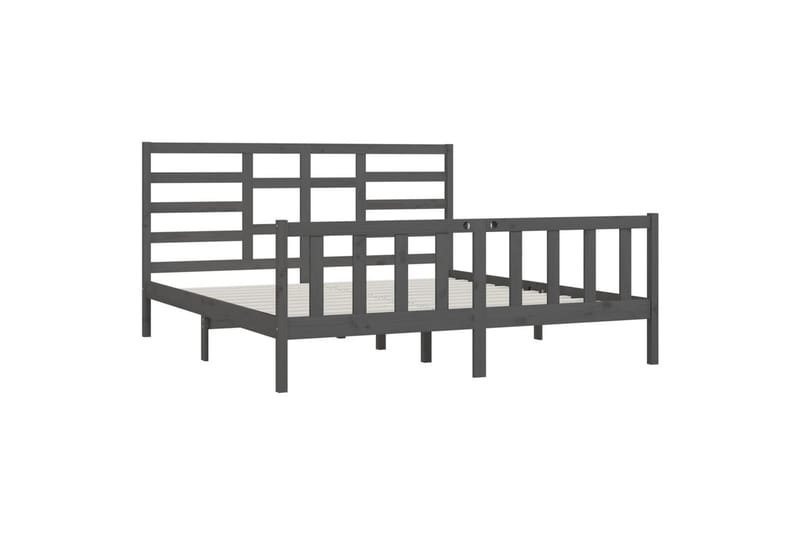 beBasic sengeramme 200x200 cm massivt fyrretræ grå - GrÃ¥ - Møbler - Senge - Sengeramme & sengestel