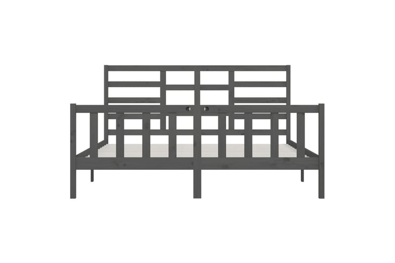 beBasic sengeramme 200x200 cm massivt fyrretræ grå - GrÃ¥ - Møbler - Senge - Sengeramme & sengestel