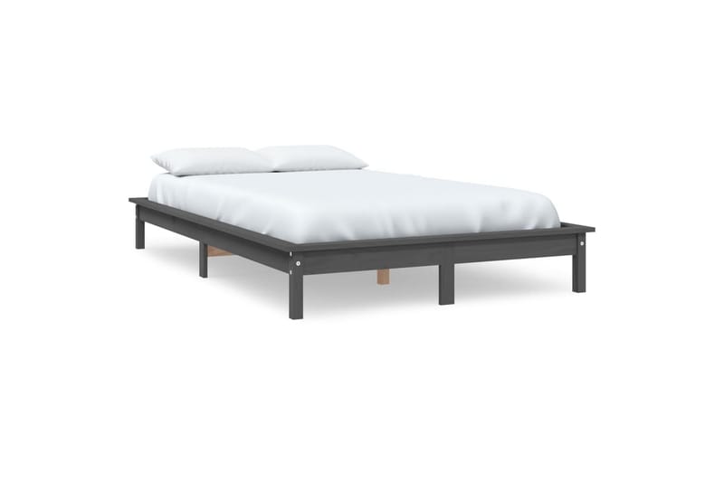 beBasic sengeramme 200x200 cm massivt fyrretræ grå - GrÃ¥ - Møbler - Senge - Sengeramme & sengestel