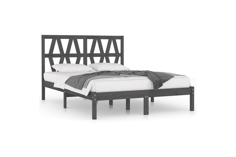 beBasic sengeramme 200x200 cm massivt fyrretræ grå - GrÃ¥ - Møbler - Senge - Sengeramme & sengestel