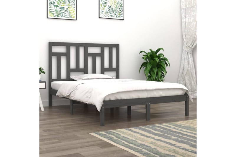 beBasic sengeramme 200x200 cm massivt fyrretræ grå - GrÃ¥ - Møbler - Senge - Sengeramme & sengestel