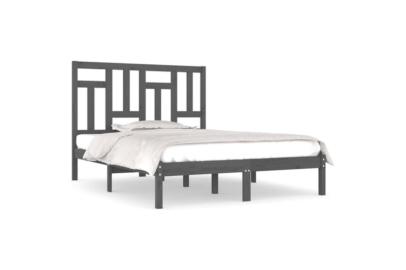 beBasic sengeramme 200x200 cm massivt fyrretræ grå - GrÃ¥ - Møbler - Senge - Sengeramme & sengestel