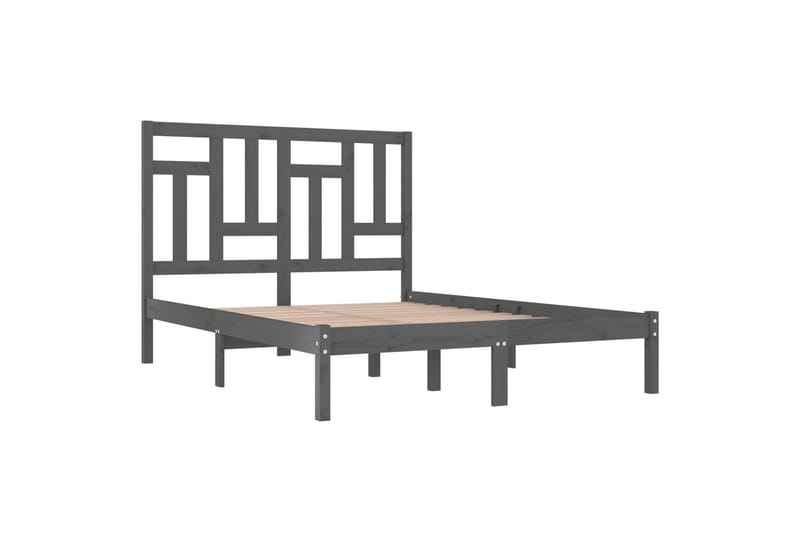 beBasic sengeramme 200x200 cm massivt fyrretræ grå - GrÃ¥ - Møbler - Senge - Sengeramme & sengestel