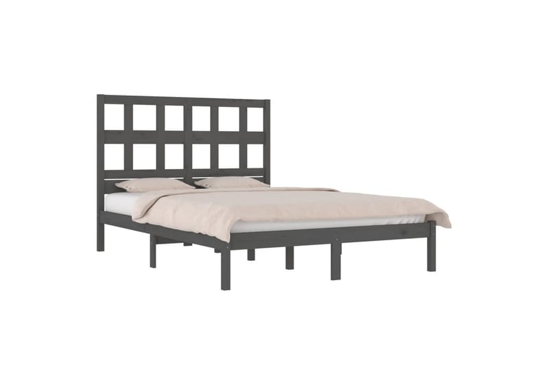 beBasic sengeramme 200x200 cm massivt fyrretræ grå - GrÃ¥ - Møbler - Senge - Sengeramme & sengestel