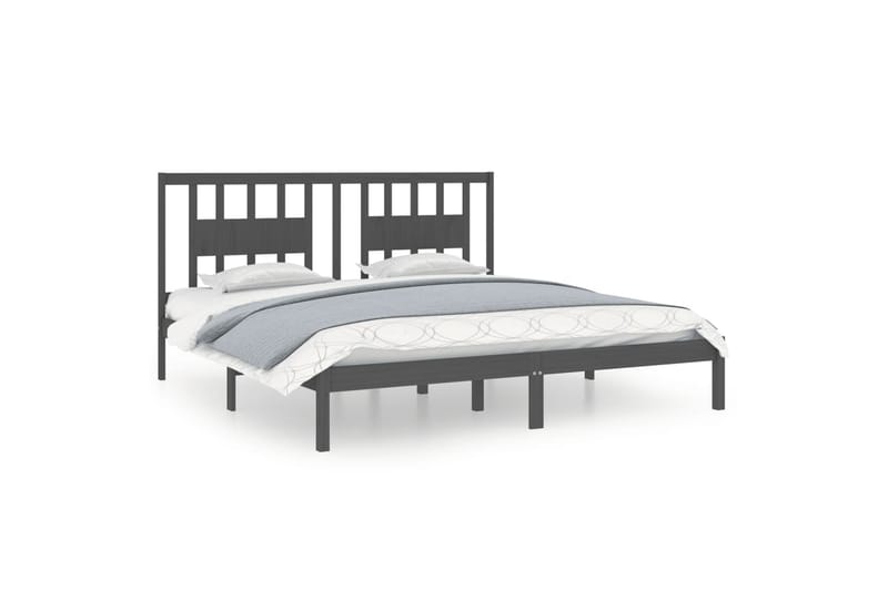 beBasic sengeramme 200x200 cm massivt fyrretræ grå - GrÃ¥ - Møbler - Senge - Sengeramme & sengestel