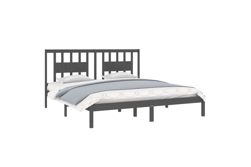 beBasic sengeramme 200x200 cm massivt fyrretræ grå - GrÃ¥ - Møbler - Senge - Sengeramme & sengestel