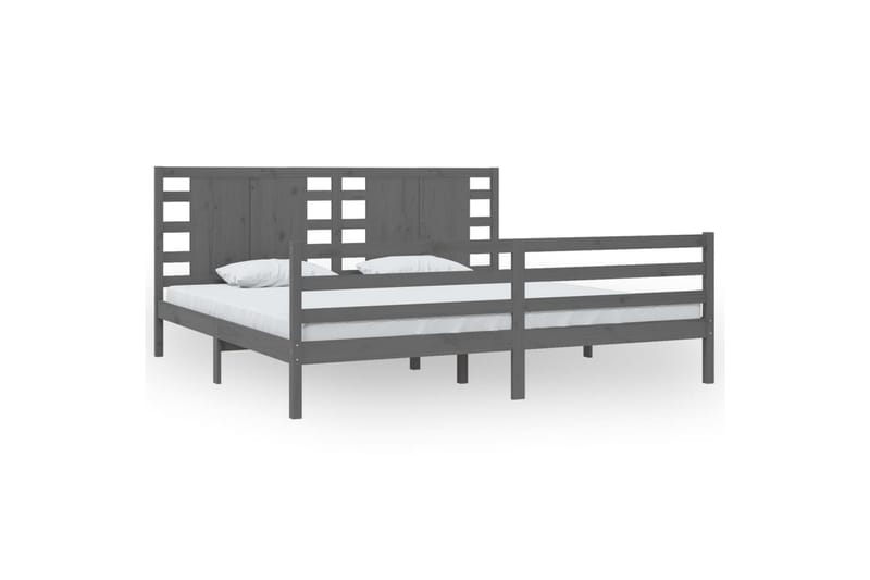 beBasic sengeramme 200x200 cm massivt fyrretræ grå - GrÃ¥ - Møbler - Senge - Sengeramme & sengestel