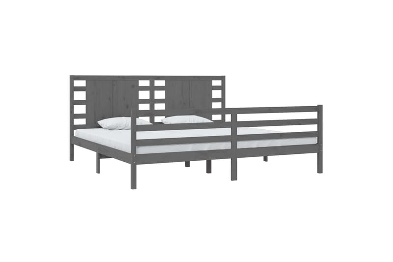 beBasic sengeramme 200x200 cm massivt fyrretræ grå - GrÃ¥ - Møbler - Senge - Sengeramme & sengestel