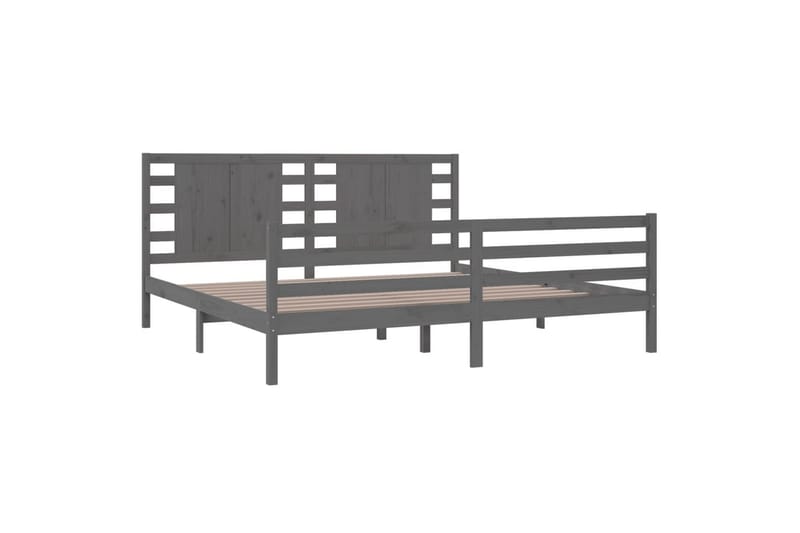 beBasic sengeramme 200x200 cm massivt fyrretræ grå - GrÃ¥ - Møbler - Senge - Sengeramme & sengestel