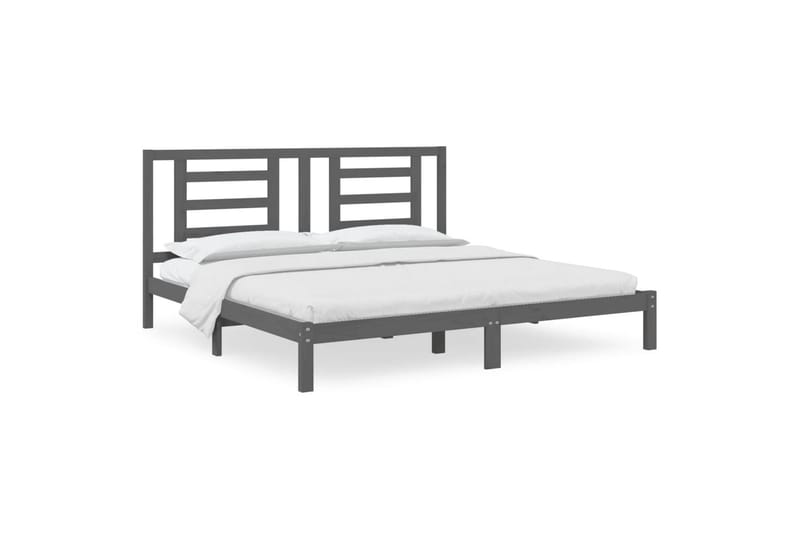 beBasic sengeramme 200x200 cm massivt fyrretræ grå - GrÃ¥ - Møbler - Senge - Sengeramme & sengestel