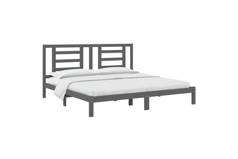 beBasic sengeramme 200x200 cm massivt fyrretræ grå - GrÃ¥ - Møbler - Senge - Sengeramme & sengestel