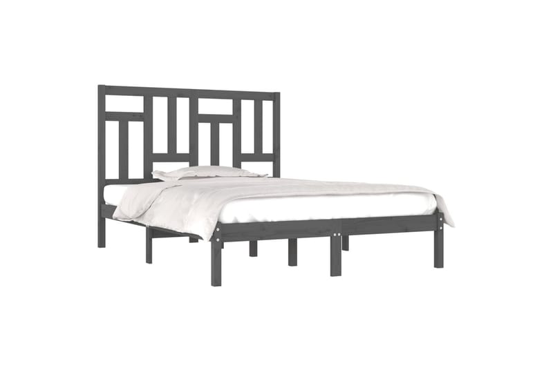 beBasic sengeramme 200x200 cm massivt fyrretræ grå - GrÃ¥ - Møbler - Senge - Sengeramme & sengestel