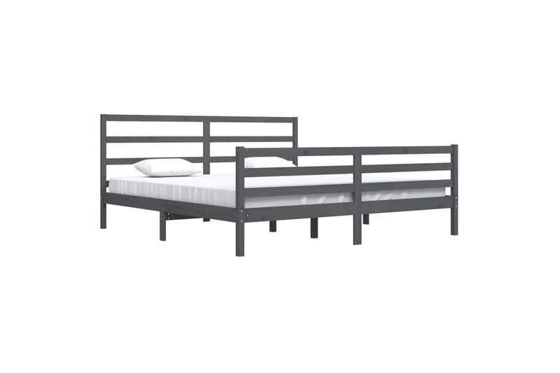 beBasic sengeramme 200x200 cm massivt fyrretræ grå - GrÃ¥ - Møbler - Senge - Sengeramme & sengestel