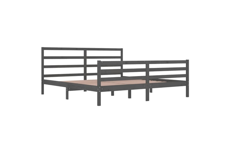 beBasic sengeramme 200x200 cm massivt fyrretræ grå - GrÃ¥ - Møbler - Senge - Sengeramme & sengestel