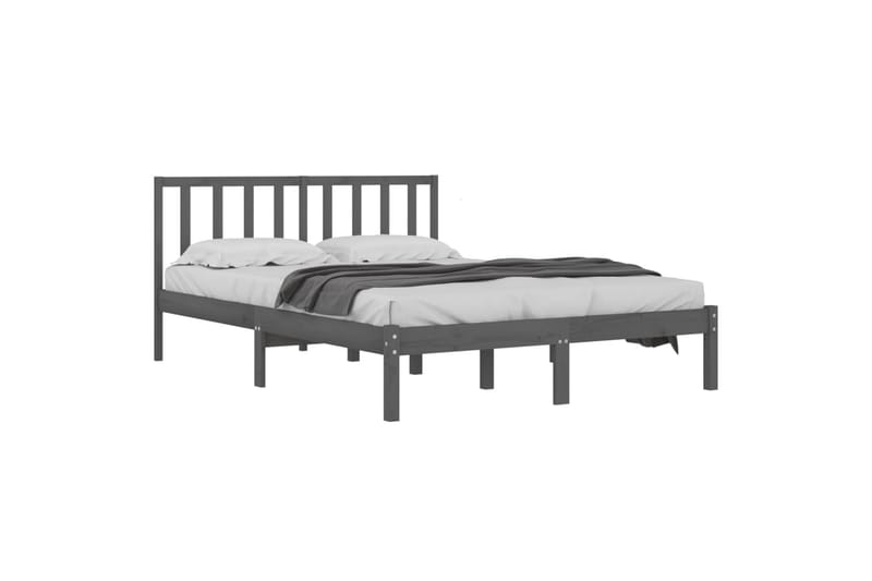 beBasic sengeramme 200x200 cm massivt fyrretræ grå - GrÃ¥ - Møbler - Senge - Sengeramme & sengestel