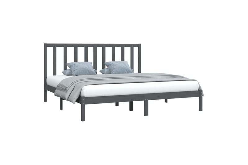 beBasic sengeramme 200x200 cm massivt fyrretræ grå - GrÃ¥ - Møbler - Senge - Sengeramme & sengestel