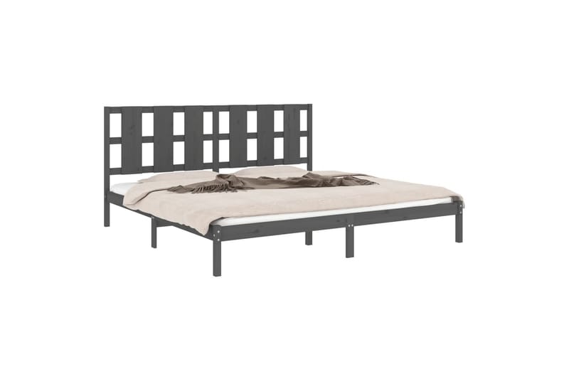 beBasic sengeramme 200x200 cm massivt fyrretræ grå - GrÃ¥ - Møbler - Senge - Sengeramme & sengestel