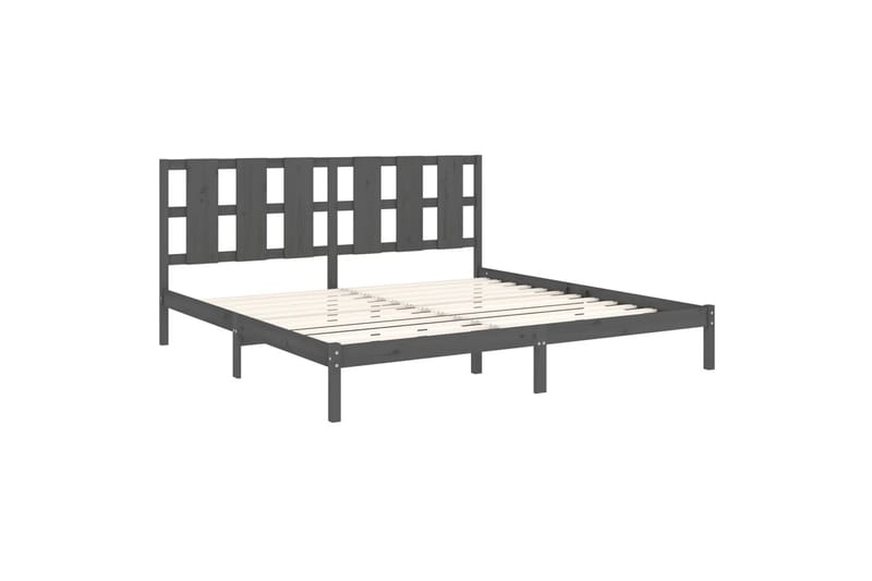 beBasic sengeramme 200x200 cm massivt fyrretræ grå - GrÃ¥ - Møbler - Senge - Sengeramme & sengestel