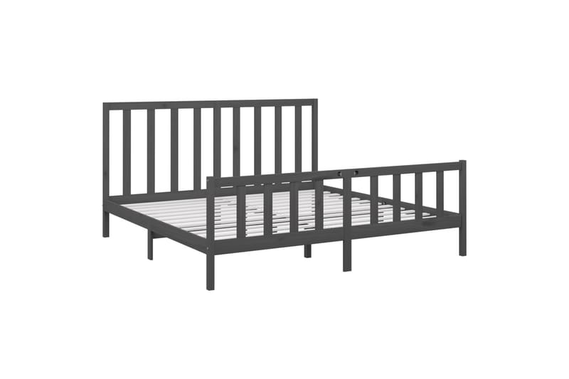 beBasic sengeramme 200x200 cm massivt fyrretræ grå - GrÃ¥ - Møbler - Senge - Sengeramme & sengestel