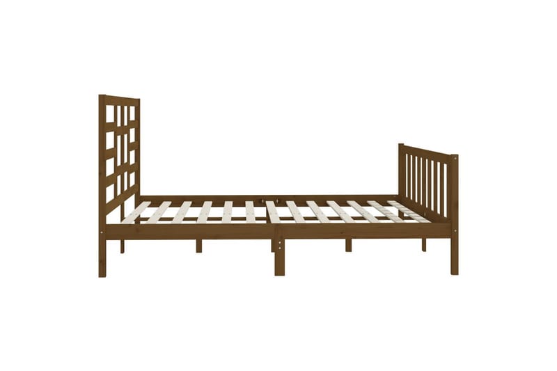 beBasic sengeramme 200x200 cm massivt fyrretræ gyldenbrun - Brun - Møbler - Senge - Sengeramme & sengestel