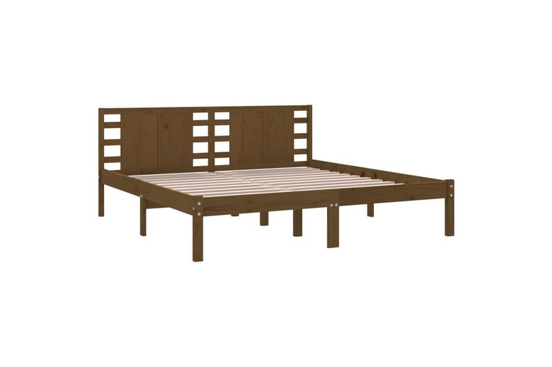 beBasic sengeramme 200x200 cm massivt fyrretræ gyldenbrun - Brun - Møbler - Senge - Sengeramme & sengestel
