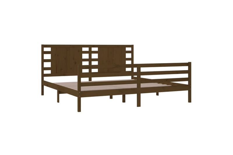 beBasic sengeramme 200x200 cm massivt fyrretræ gyldenbrun - Brun - Møbler - Senge - Sengeramme & sengestel