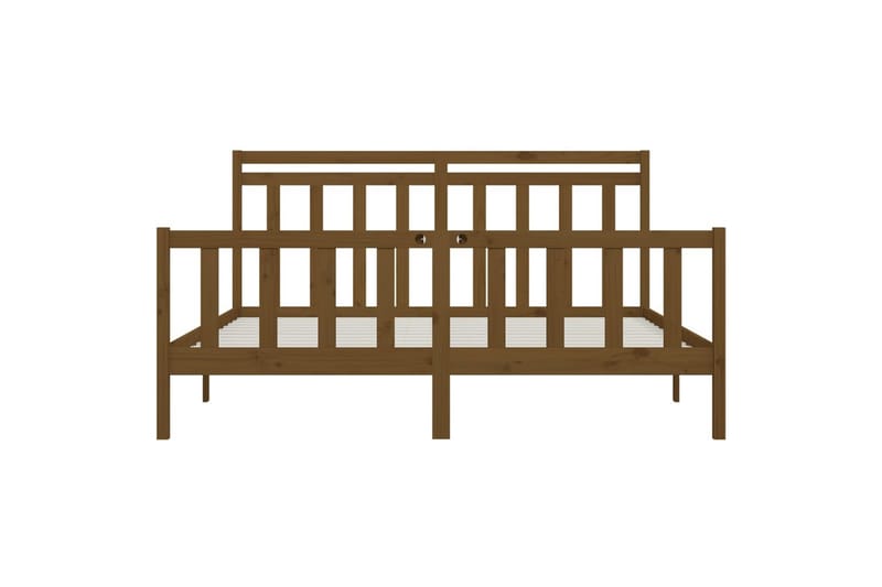 beBasic sengeramme 200x200 cm massivt fyrretræ gyldenbrun - Brun - Møbler - Senge - Sengeramme & sengestel