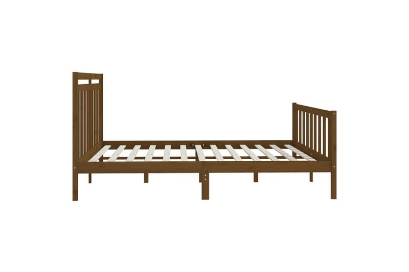 beBasic sengeramme 200x200 cm massivt fyrretræ gyldenbrun - Brun - Møbler - Senge - Sengeramme & sengestel
