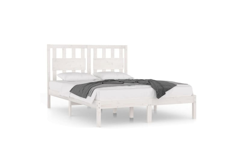 beBasic sengeramme 200x200 cm massivt fyrretræ hvid - Hvid - Møbler - Senge - Sengeramme & sengestel