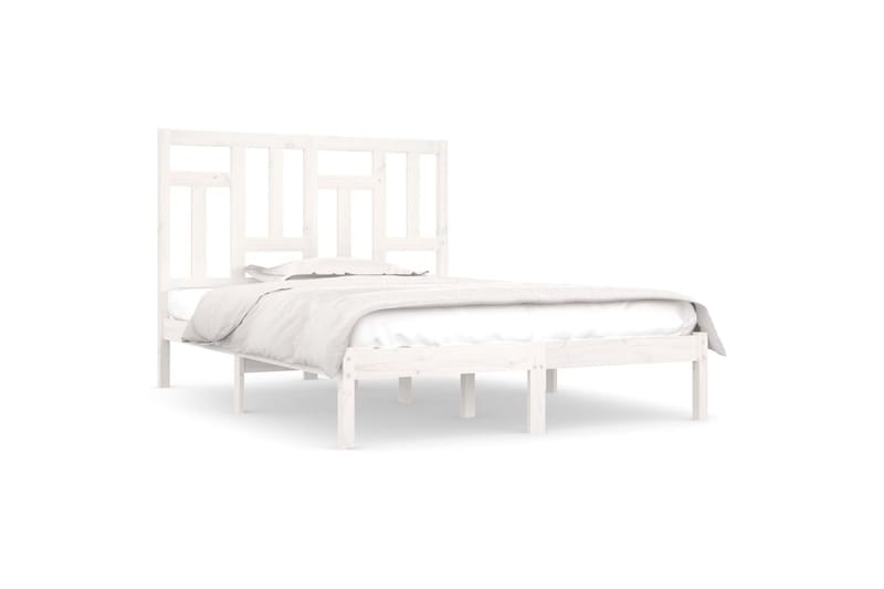 beBasic sengeramme 200x200 cm massivt fyrretræ hvid - Hvid - Møbler - Senge - Sengeramme & sengestel