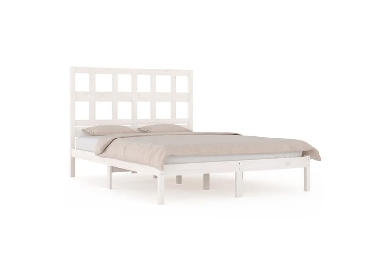 beBasic sengeramme 200x200 cm massivt fyrretræ hvid - Hvid - Møbler - Senge - Sengeramme & sengestel