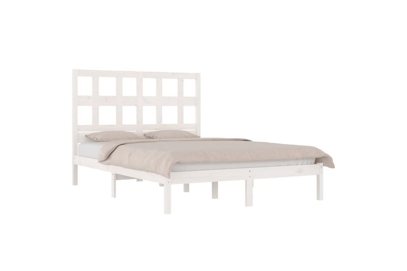 beBasic sengeramme 200x200 cm massivt fyrretræ hvid - Hvid - Møbler - Senge - Sengeramme & sengestel