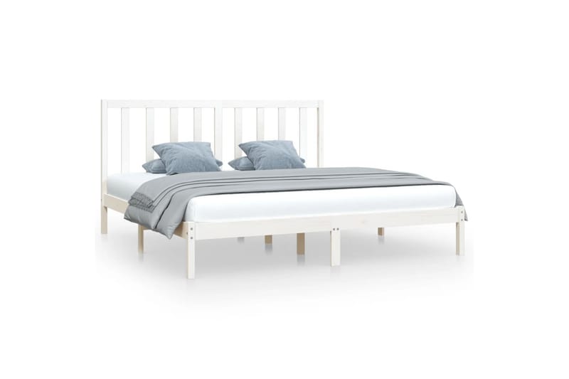 beBasic sengeramme 200x200 cm massivt fyrretræ hvid - Hvid - Møbler - Senge - Sengeramme & sengestel