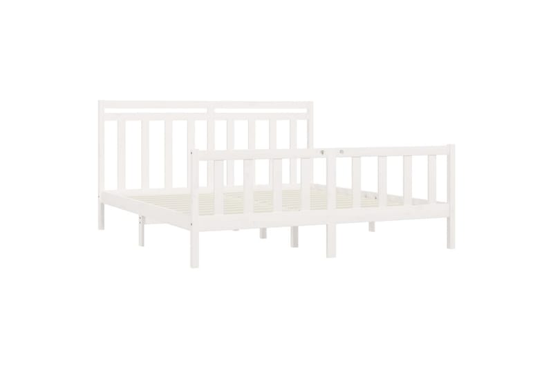 beBasic sengeramme 200x200 cm massivt fyrretræ hvid - Hvid - Møbler - Senge - Sengeramme & sengestel