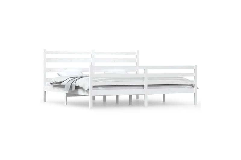 beBasic sengeramme 200x200 cm massivt fyrretræ hvid - Hvid - Møbler - Senge - Sengeramme & sengestel