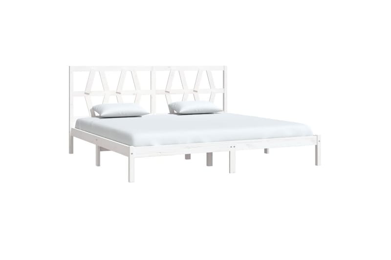 beBasic sengeramme 200x200 cm massivt fyrretræ hvid - Hvid - Møbler - Senge - Sengeramme & sengestel