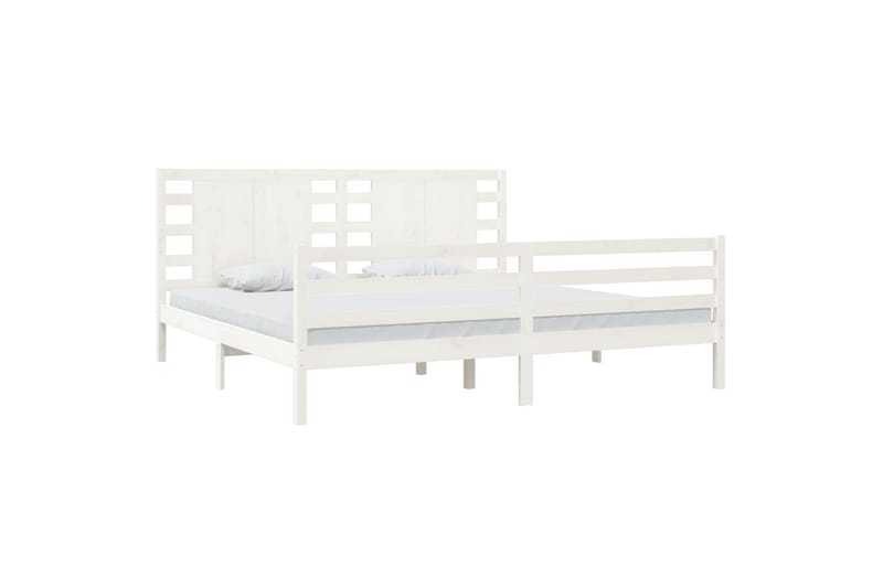 beBasic sengeramme 200x200 cm massivt fyrretræ hvid - Hvid - Møbler - Senge - Sengeramme & sengestel