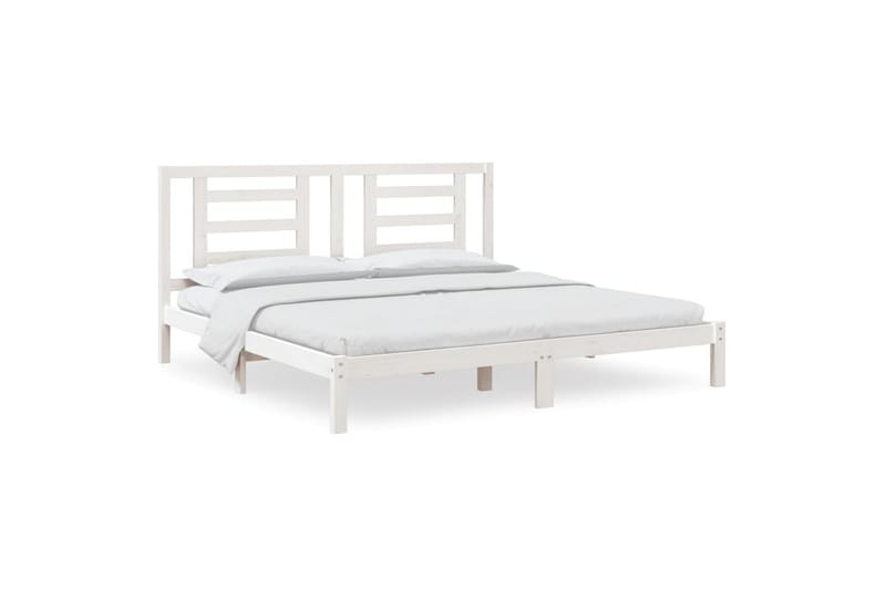 beBasic sengeramme 200x200 cm massivt fyrretræ hvid - Hvid - Møbler - Senge - Sengeramme & sengestel