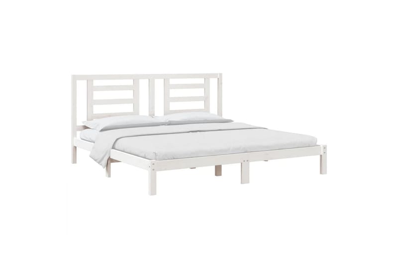 beBasic sengeramme 200x200 cm massivt fyrretræ hvid - Hvid - Møbler - Senge - Sengeramme & sengestel