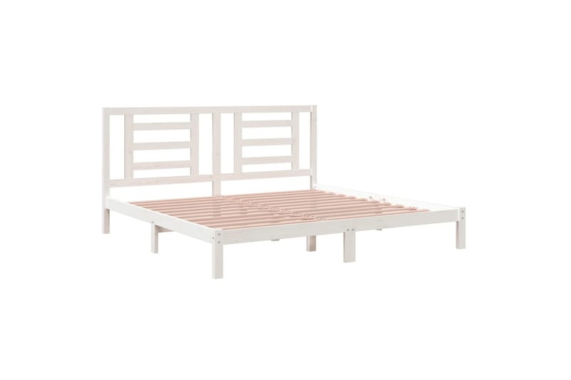beBasic sengeramme 200x200 cm massivt fyrretræ hvid - Hvid - Møbler - Senge - Sengeramme & sengestel
