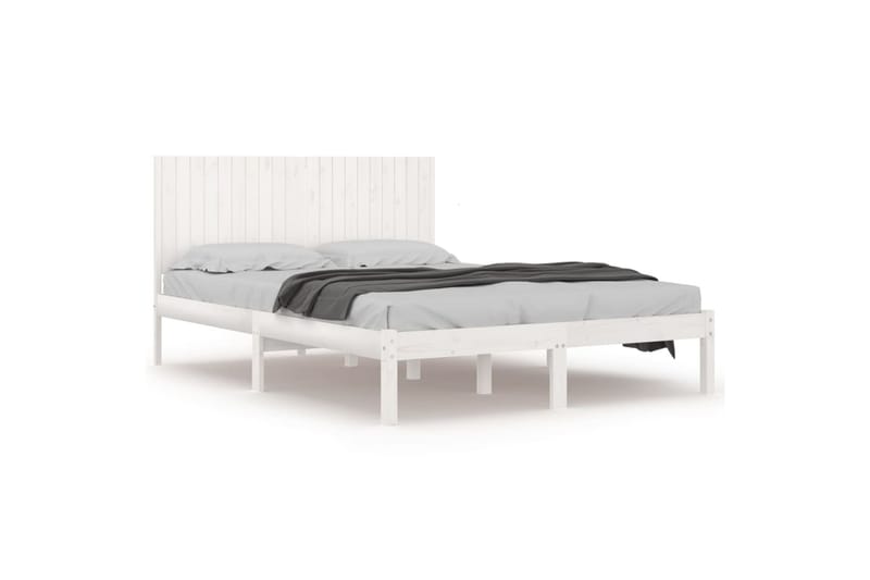 beBasic sengeramme 200x200 cm massivt fyrretræ hvid - Hvid - Møbler - Senge - Sengeramme & sengestel