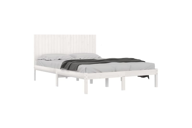 beBasic sengeramme 200x200 cm massivt fyrretræ hvid - Hvid - Møbler - Senge - Sengeramme & sengestel