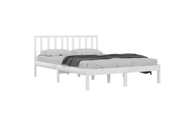 beBasic sengeramme 200x200 cm massivt fyrretræ hvid - Hvid - Møbler - Senge - Sengeramme & sengestel