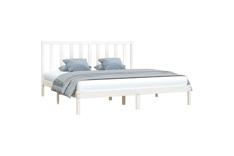 beBasic sengeramme 200x200 cm massivt fyrretræ hvid - Hvid - Møbler - Senge - Sengeramme & sengestel