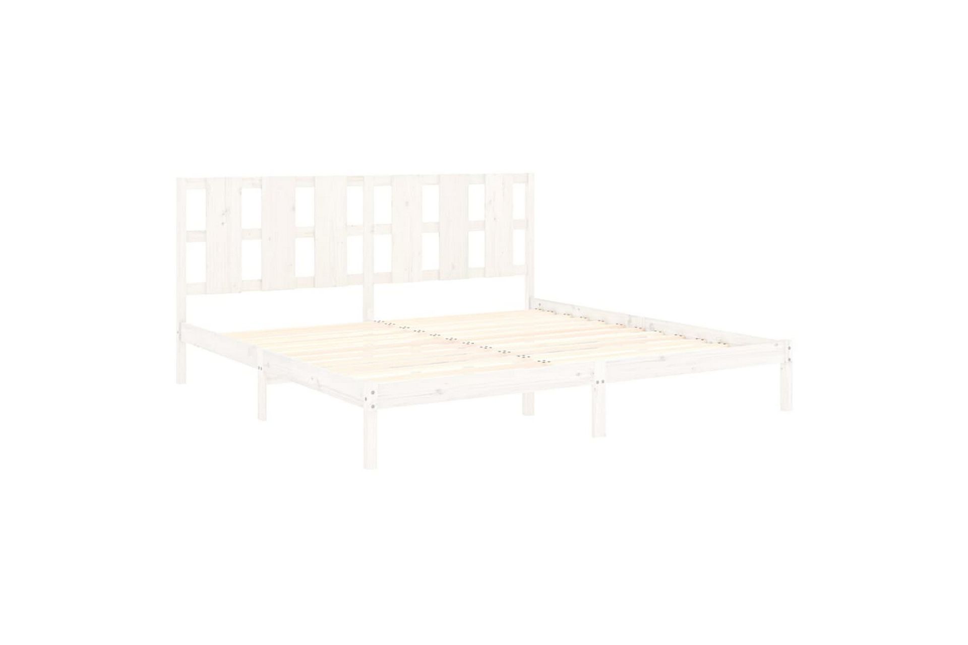 beBasic sengeramme 200x200 cm massivt fyrretræ hvid - Hvid - Møbler - Senge - Sengeramme & sengestel