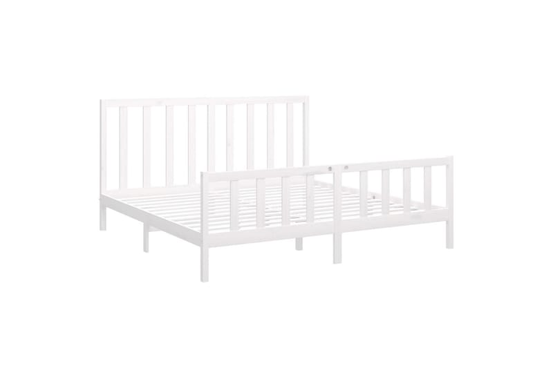 beBasic sengeramme 200x200 cm massivt fyrretræ hvid - Hvid - Møbler - Senge - Sengeramme & sengestel