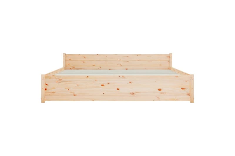 beBasic sengeramme 200x200 cm massivt træ - Brun - Møbler - Senge - Sengeramme & sengestel