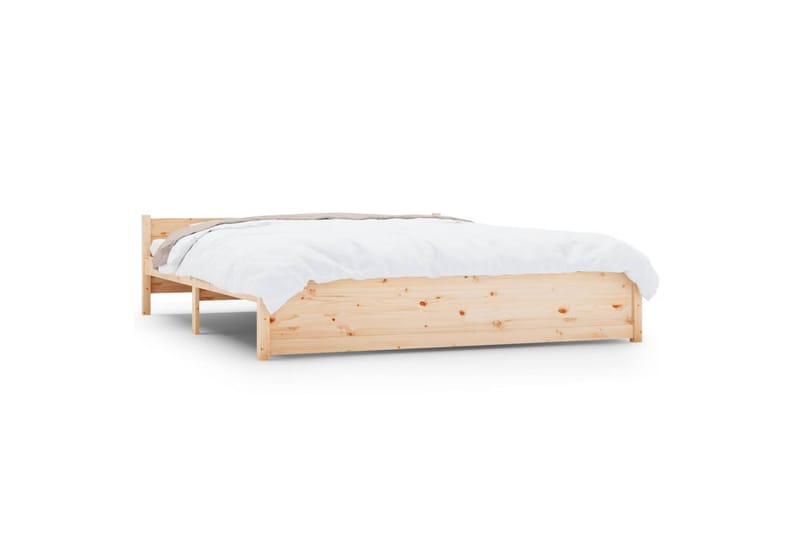 beBasic sengeramme 200x200 cm massivt træ - Brun - Møbler - Senge - Sengeramme & sengestel